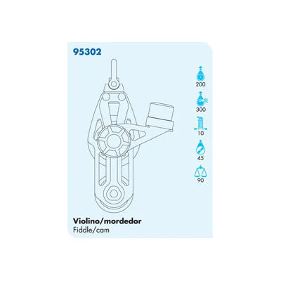 Nautos Plain 45 Fiddle (Violin) Swivel Block with Cleat