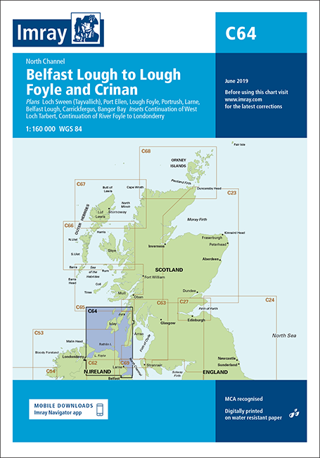 Imray Chart C64 North Channel - Belfast Lough to Lough Foyle and Crinan