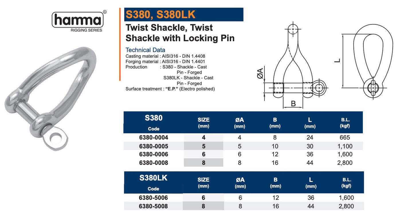 Hamma Stainless Steel Twisted Shackle