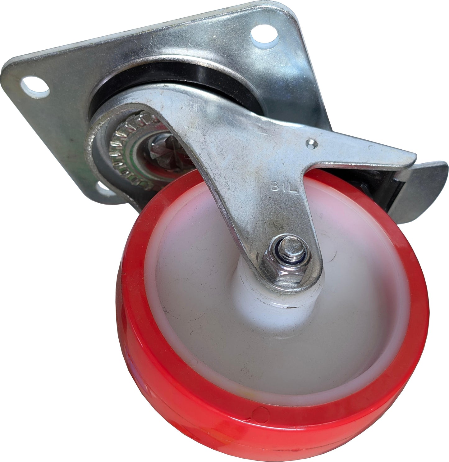 Polyurethane Nylon Plate Swivel Castor Brake 125mm 300kg Load