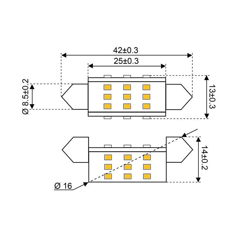Talamex S-LED 27 Festoon 10-30V Bulb