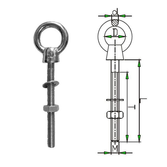 Midland Marine Stainless Steel Eye Bolt