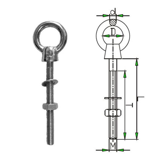 Midland Marine Stainless Steel Eye Bolt